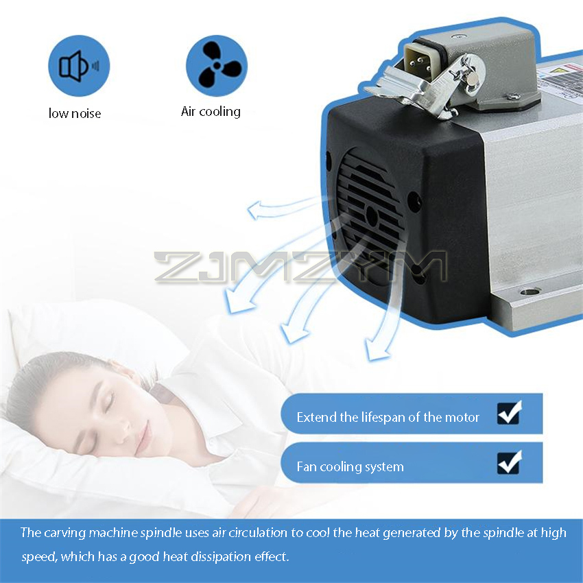 1.5KW  HIZ80x73-1.5 Square Air - Air Cooled 1.5Kw Spindle Motor Inverter 110V review and price