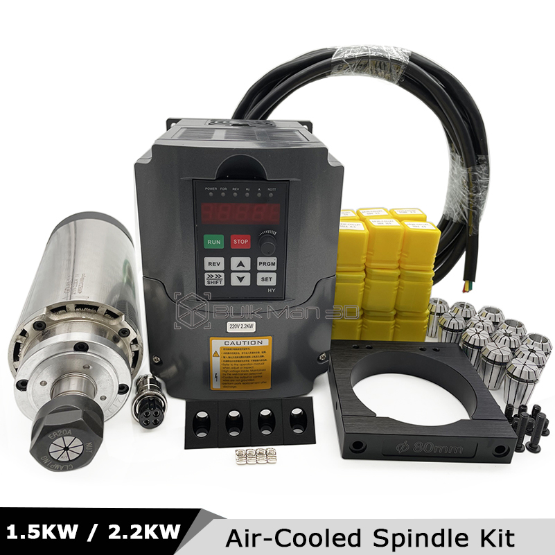 2.2KW 1.5KW Air Cooled CNC Spi - Air Cooled 1.5Kw Spindle Motor Inverter 110V review and price